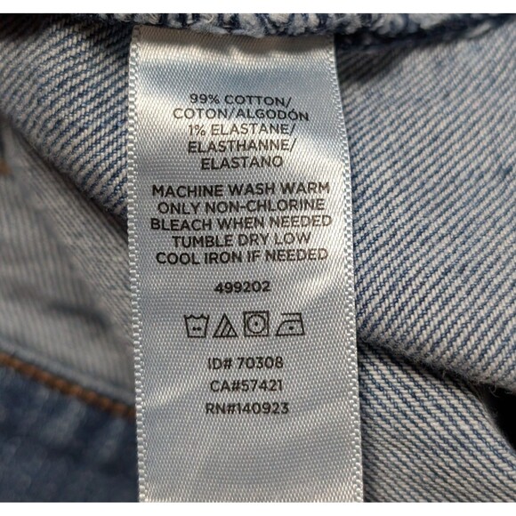 Loft Size 6 Denim Shorts Button Fly Rolled Cuffs Whiskered Medium Wash Boho - Picture 5 of 8